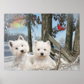 winterdag West Highland Terrier Poster (Voorkant)