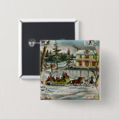 Winterdagen Vierkante Button 5,1 Cm (Voorkant /achterkant)