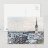 Winterdaken in Tallinn, Estland, Europa Art Briefkaart (Voorkant / Achterkant)