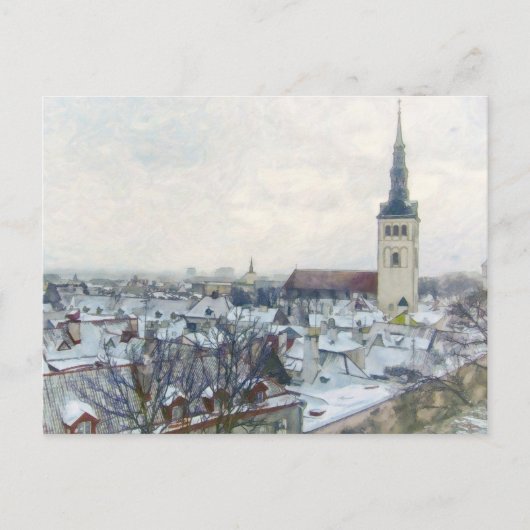 Winterdaken in Tallinn, Estland, Europa Art Briefkaart (Voorkant)