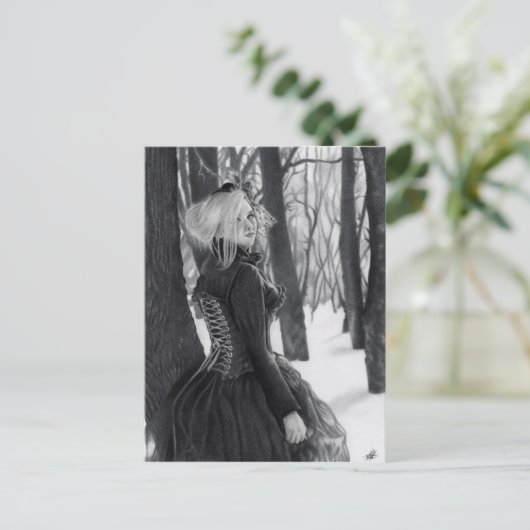 Winterdame van de Briefkaarten (Staand voorkant)