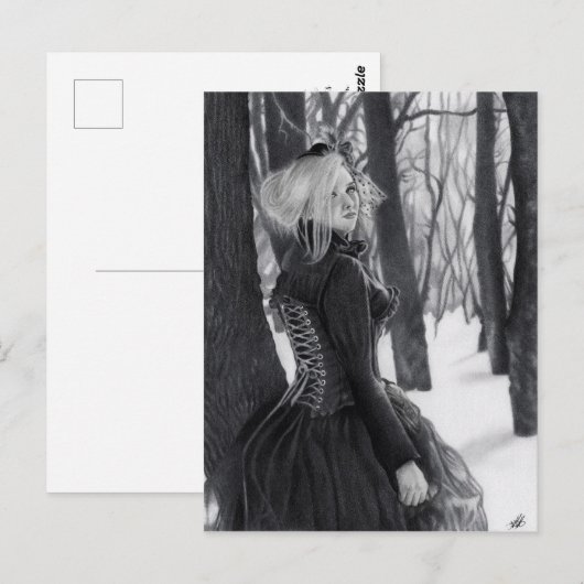 Winterdame van de Briefkaarten (Voorkant / Achterkant)