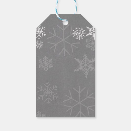 Winterdank je Sneeuwige labels Jongen Blauw Cadeaulabel (Achterkant)
