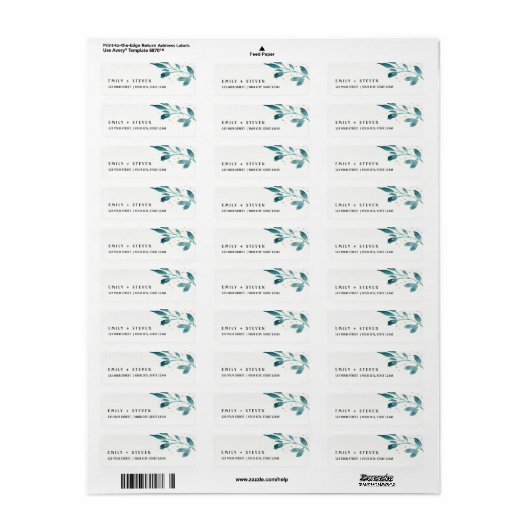 winterdecodeerlabel waterverf greenery etiket (Full Sheet)