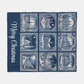 winterdecoraties/kerstdecoraties fleece deken (Voorkant (Horizontaal))