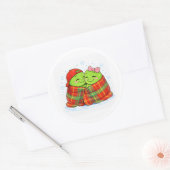 Winterdekenliefde Ronde Sticker (Envelop)