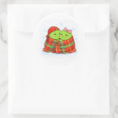 Winterdekenliefde Ronde Sticker (Tas)