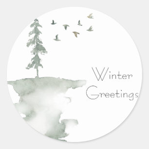 Winterden en vogels Vakantie Sticker