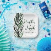 Winterden & Gouden Kerstmis Feestelijke Bruiloft Papieren Bordje (Feest)