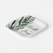 Winterden & Gouden Kerstmis Feestelijke Bruiloft Papieren Bordje (Gebogen)