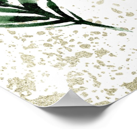 Winterden & Gouden Kerstmis Feestelijke Bruiloft Poster (Hoek)