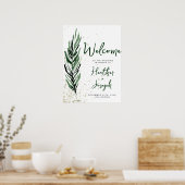 Winterden & Gouden Kerstmis Feestelijke Bruiloft Poster (Keuken)