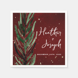 Winterden & Gouden Kerstmis Feestelijke Bruiloft Servet