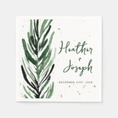 Winterden & Gouden Kerstmis Feestelijke Bruiloft Servet (Voorkant)