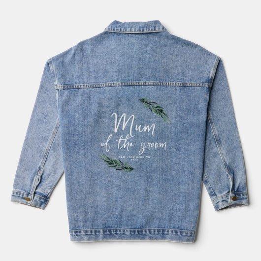 Winterden & Gouden Kerstmis Mum van de bruidegom Denim Jacket (Achterkant)