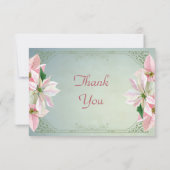 Winterden & Poinsettia Dank u kaarten (Achterkant)