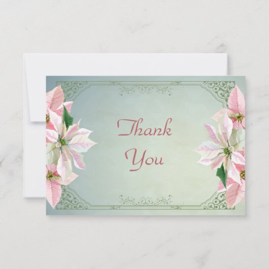  Winterden & Poinsettia Dank u kaarten (Achterkant)