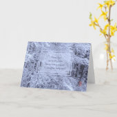 Winterdenken van je in de sneeuwbeladen takken kaart (Gele Bloem)