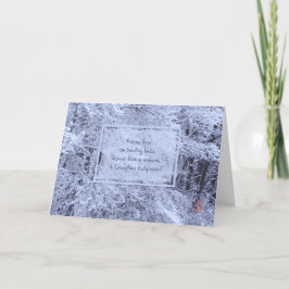 Winterdenken van je in de sneeuwbeladen takken kaart