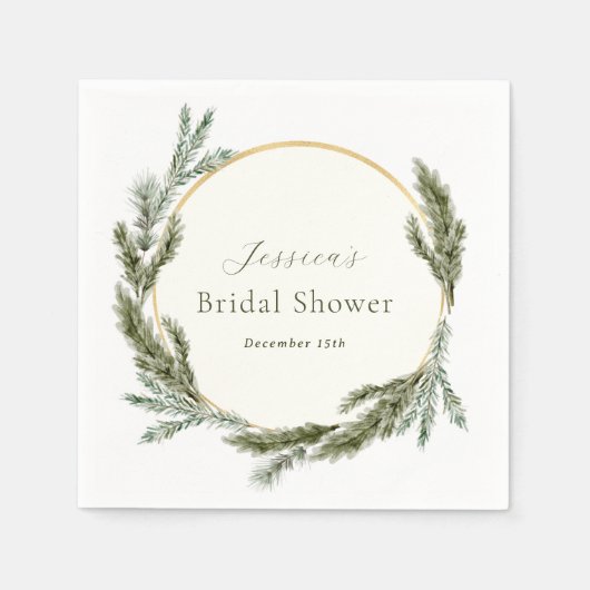Winterdennen Evergreen Bruidsshower  Servet (Voorkant)