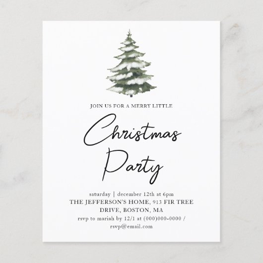 Winterdennen | Plaid Christmas Budget Invitation (Voorkant)