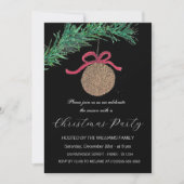 Winterdennen Zwart Kerstfeest Waterverf Feestdagenkaart (Voorkant)