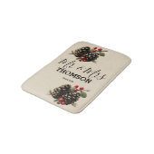 Winterdennenappels & Bessen Familie Kussen Badmat (Gekanteld)