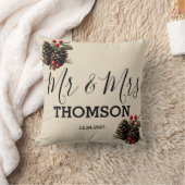 Winterdennenappels & Bessen Gezinsdekpillow Kussen (Deken)