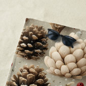 Winterdennenappels en rode bessen strandlaken (In situ)