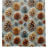 Winterdennenappels Harmonie Douchegordijn (Voorkant)