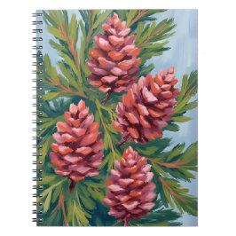 Winterdennenappels | Natuur Aquarel Schilderij Notitieboek