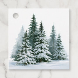 Winterdennenbomen Bedankjes Labels