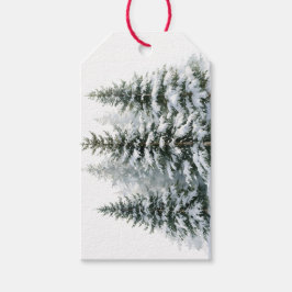 Winterdennenbomen Cadeaulabel