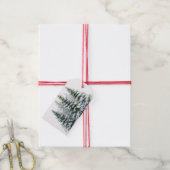 Winterdennenbomen Cadeaulabel (Met Touw)