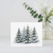 Winterdennenbomen Feestdagenkaart (Staand voorkant)