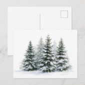 Winterdennenbomen Feestdagenkaart (Voorkant / Achterkant)