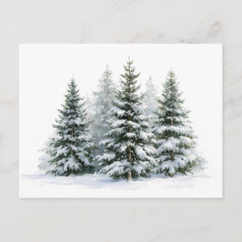 Winterdennenbomen Feestdagenkaart