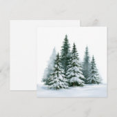 Winterdennenbomen Feestdagenkaart (Voorkant / Achterkant)
