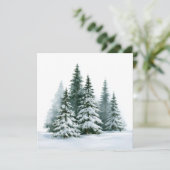 Winterdennenbomen Feestdagenkaart (Staand voorkant)