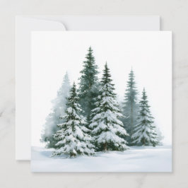 Winterdennenbomen Feestdagenkaart