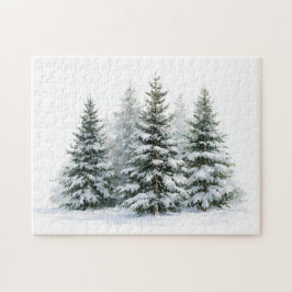 Winterdennenbomen Legpuzzel