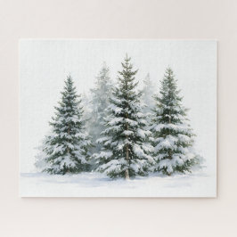 Winterdennenbomen Legpuzzel