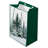 Winterdennenbomen Medium Cadeauzakje (Voorkant Gekanteld)