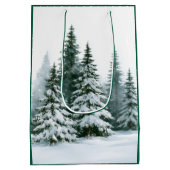 Winterdennenbomen Medium Cadeauzakje (Achterkant)