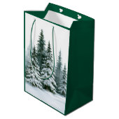 Winterdennenbomen Medium Cadeauzakje (Achterkant Gekanteld)