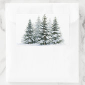 Winterdennenbomen Rechthoekige Sticker (Tas)