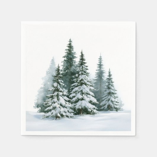 Winterdennenbomen Servet (Voorkant)