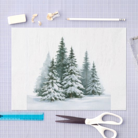 Winterdennenbomen Tissuepapier (Craft)