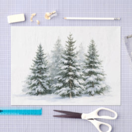 Winterdennenbomen Tissuepapier