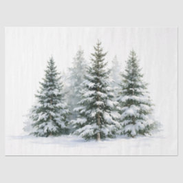 Winterdennenbomen Tissuepapier